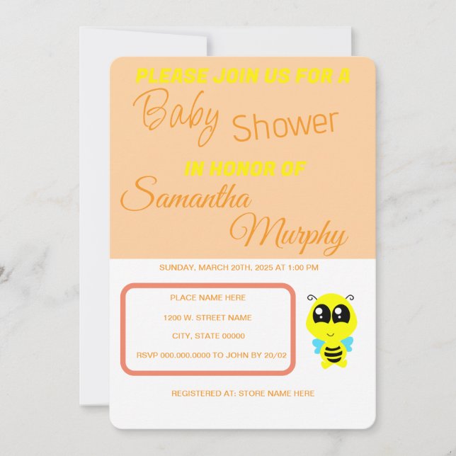 Baby Bee | Baby Shower Invitation (Front)