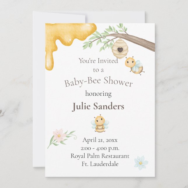 Baby Bee Baby Shower Invitation (Front)
