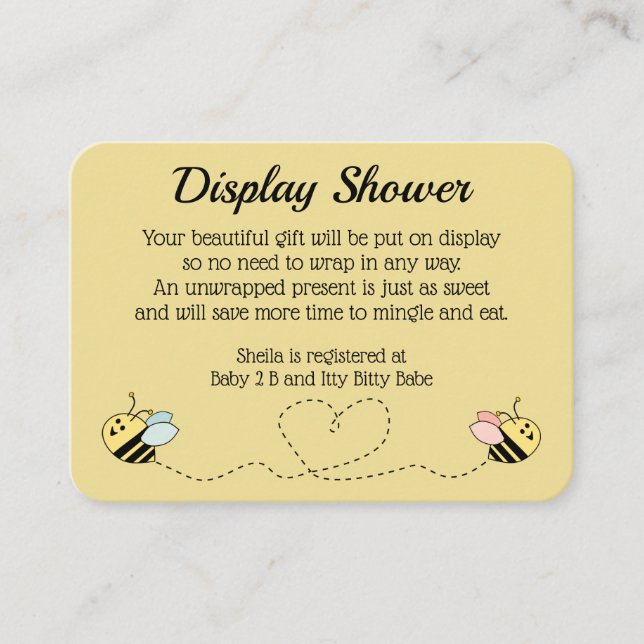 Baby Bee Boy And Girl Twins Enclosure Card (Front)
