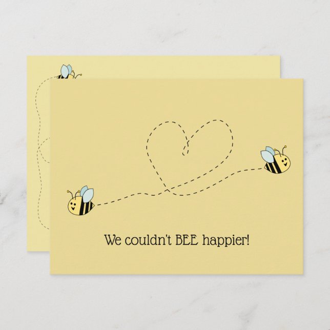 Baby Bee Boy Twins Invitation (Front/Back)
