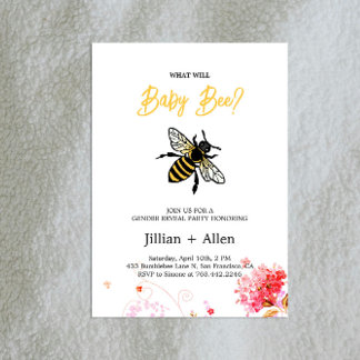 Baby Bee Gender Reveal Invitation
