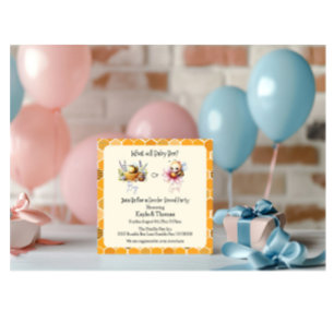 Baby Bee Gender Reveal Pink Blue Invitation