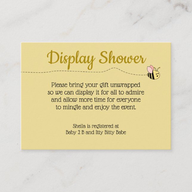Baby Bee Girl Enclosure Card (Front)