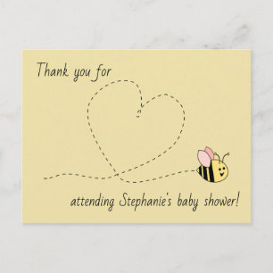 Baby Bee Girl Thank You Postcard