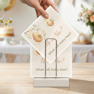 Baby Bee He or She What Will Baby Bee Table Napkin