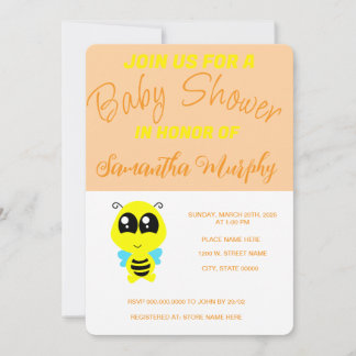 Baby Bee Invitation | Baby Shower Invitation
