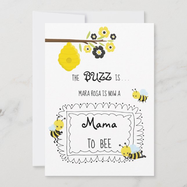 *~* Baby Bee MAMA TO BEE Baby Shower Invitation (Front)