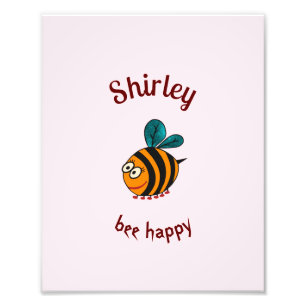 Baby bee photo print
