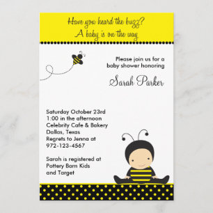 Baby Bee Shower Invitations