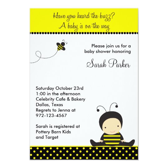Baby Bee Shower Invitations