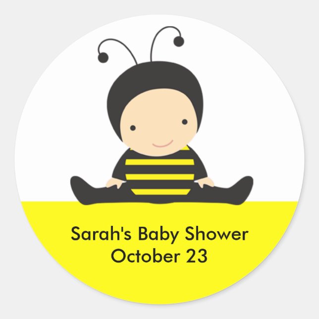 Baby Bee Shower Stickers (Front)