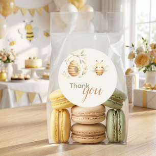 Baby Bee Thank You He or She Gender Reveal Classic Round Sticker