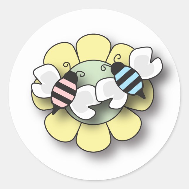 Baby Bee Twins Boy & Girl Sticker (Front)