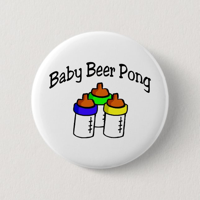 Baby Beer Pong 6 Cm Round Badge (Front)