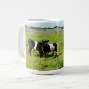 Baby Belted Galloway Cows In Country, Coffee Mug
