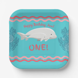 Baby Beluga 1st Birthday Plate