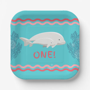 Baby Beluga 1st Birthday Plate