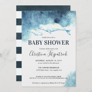 Baby Beluga   Baby Shower Invitation