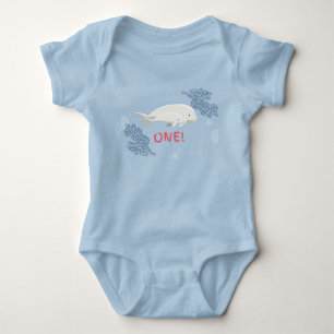 Baby Beluga First Birthday Bodysuit
