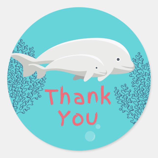Baby Beluga Thank You Sticker (Front)