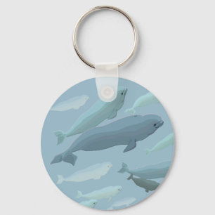 Baby Beluga Whale Keychain Whale Art Gifts