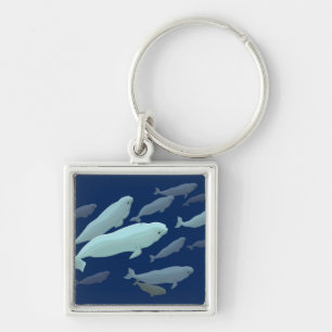Baby Beluga Whale Keychain Whale Art Gifts