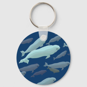 Baby Beluga Whale Keychain Whale Art Gifts