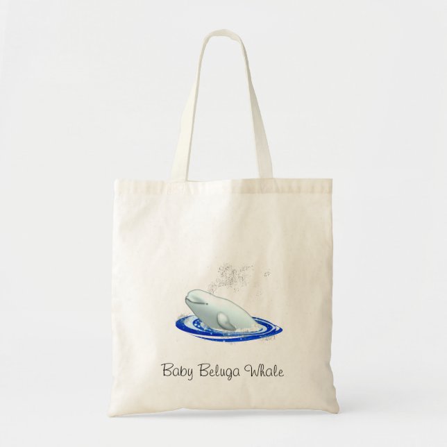 Baby Beluga Whale Tote Bag (Front)