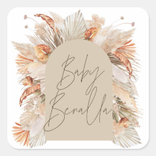 Baby Benalla pampas grass modern terracotta Square Square Sticker