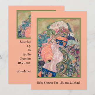 Baby Beneath Colourful Quilts/ Baby Shower Invite