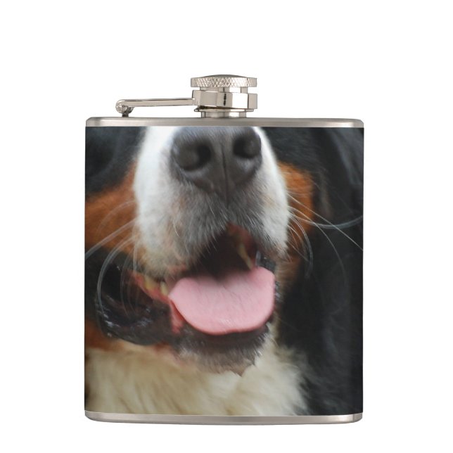 Baby Bernese Mountain Dog Hip Flask (Front)