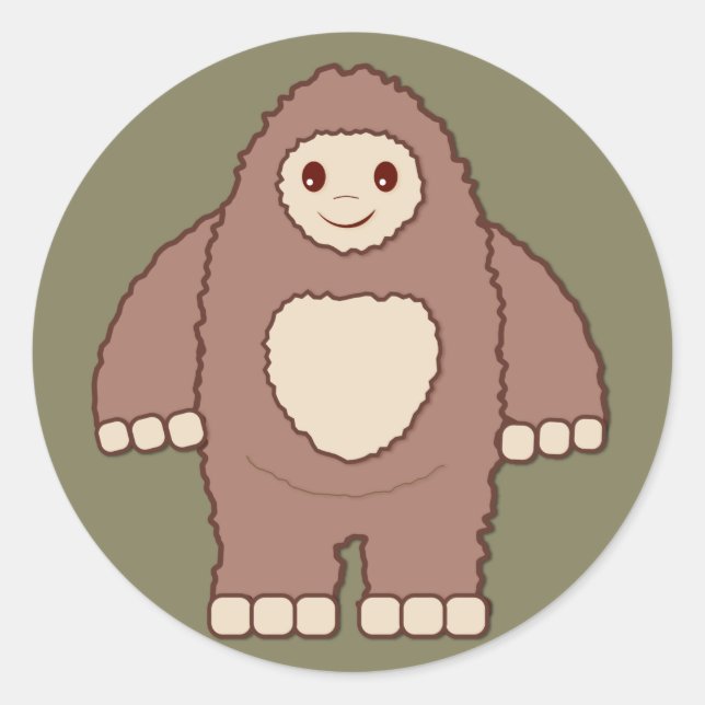 Baby Bigfoot Classic Round Sticker (Front)
