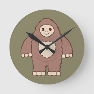 Baby Bigfoot Round Clock
