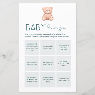 Baby Bingo   Baby Boy Shower Games