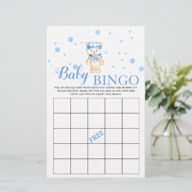 Baby Bingo Blue  Baby Boy Shower Game (Standing Front)
