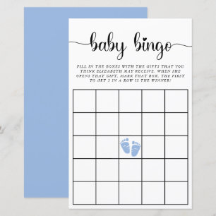 Baby Bingo Blue Baby Boy Shower Game
