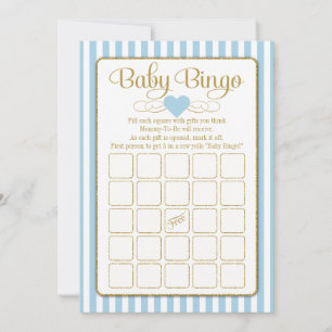Baby Bingo Blue Gold Boy Baby Shower Game Cards