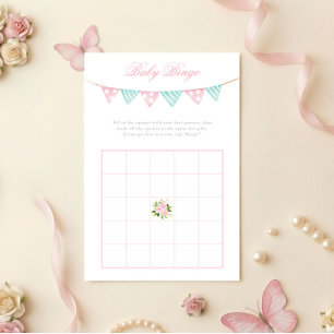 Baby Bingo Game - Elegant Pink Party Baby Shower