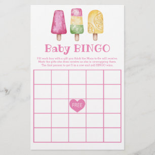 Baby Bingo Girl Ready to Pop Summer Baby Shower