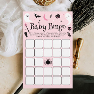Baby Bingo Pink Halloween Baby Shower Game