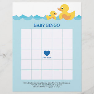 Baby Bingo Rubber Duck Baby Shower Game