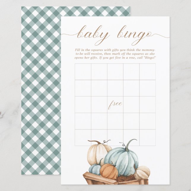 Baby Bingo – Rustic Autumn Fall Baby Shower (Front/Back)