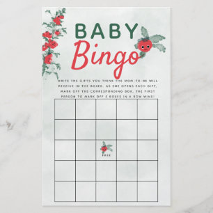 Baby Bingo Shower Game Rustic Little Tomato Vine Flyer