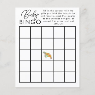 Baby Bingo Watercolor Sea Turtle Shower Game Flyer