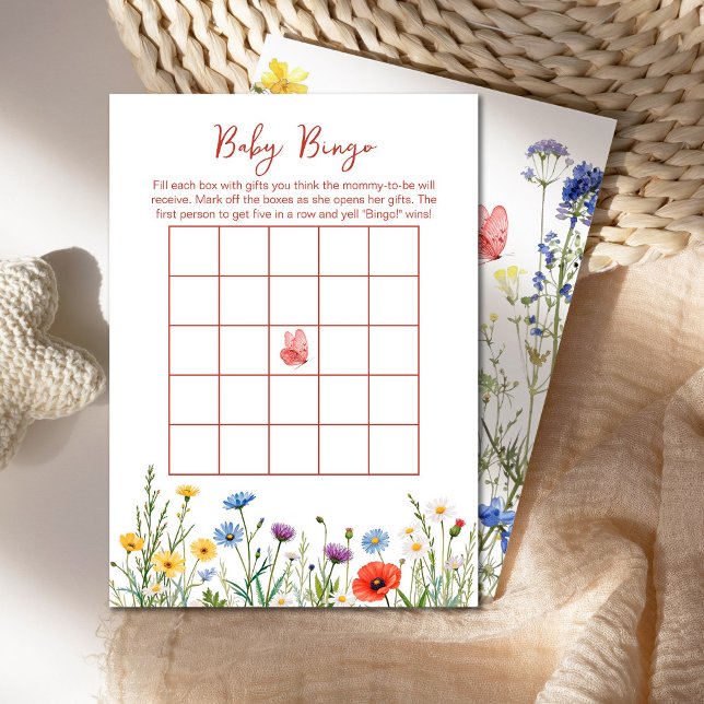 Baby Bingo with Spring Flowers Baby Shower Holiday Card (Creator Uploaded)