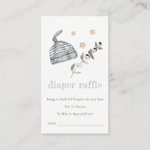 Baby Binnie Blue Diaper Raffle Baby Shower Enclosure Card