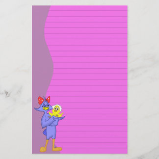 Baby Bird and Mother Bird Stationery (Ruled)