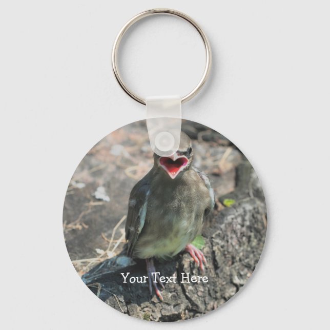 Baby Bird Nature Photography Keychain (Front)