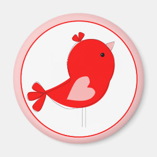 Baby Bird with PInk Heart Magnet