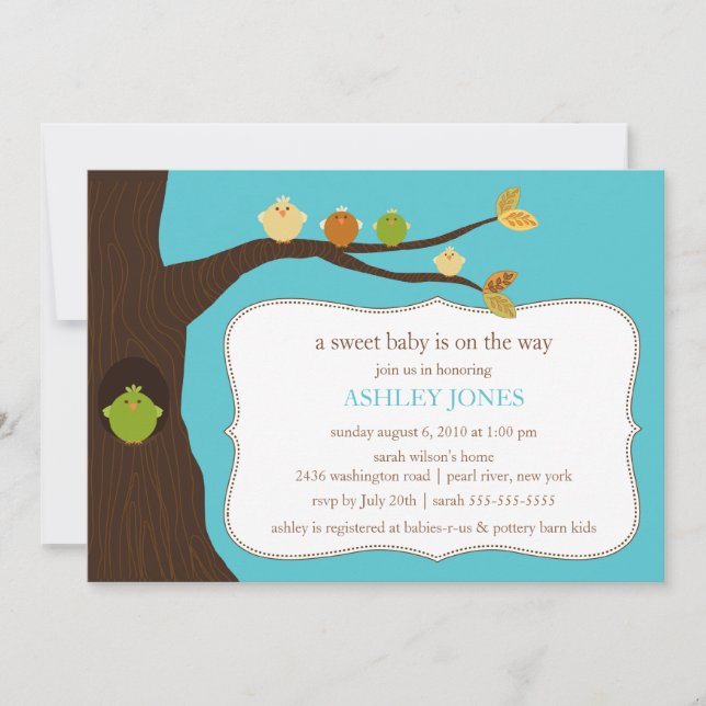Baby Birds Baby Shower Invitation (Front)